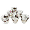 Set of Six Mid-century Gold Leaf Glasses with Maracas Design by Gay Fad Studios