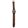 Helbros Tonneau Shape Gold Filled Art Deco Mens Manual Dress Watch w/ Rubies