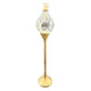 Post Modern German Brass "Clear Drops" Oil Lamp Candlestick by Freddie Andersen