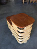 Pair Art Deco Stacked Rattan Side Table with Legs