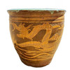 Antique Century Chinese Egg Art Pottery Holder Bird & Dragon Jardinière Planter
