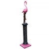 8 Foot Bespoke Flamingo on Roman Column Pedestal Mixed Media Sculpture, 2 Availa