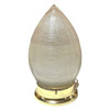 MCM Holophane Teardrop Glass Ceiling Pendant w/ Light Brass Fitter, 2 Avalible