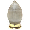 MCM Holophane Teardrop Glass Ceiling Pendant w/ Light Brass Fitter, 2 Avalible