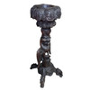 19th Century Anglo Indian Carved Bird & Serpent Wooden Blackwood Plant Stand