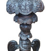19th Century Anglo Indian Carved Bird & Serpent Wooden Blackwood Plant Stand