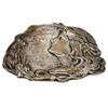 Vintage Art Nouveau Silver Plated Brass Female Portrait Belt Buckle