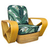 Restored Paul T Frankl Style 6-Strand Square Pretzel Rattan Lounge Chair
