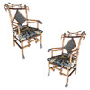 Late Victorian Aesthetic Movement Bamboo Chippendale Salon Chairs, Pair