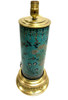 Vintage Cloisonne Inlaid Floral Turquoise Table Lamp