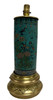Vintage Cloisonne Inlaid Floral Turquoise Table Lamp
