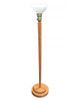 Russel Wright Style Hand-Carved Torchiere Floor Lamp, Pair