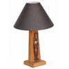 Mid-Century Table Lamps w/ African Hand Carved Kenyan Carvings Sculpture, Pair