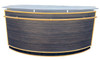 1990s Postmodern Dry Bar w/ Plexiglass Top & Rattan Borders