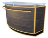 1990s Postmodern Dry Bar w/ Plexiglass Top & Rattan Borders