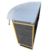 1990s Postmodern Dry Bar w/ Plexiglass Top & Rattan Borders