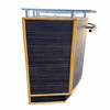 1990s Postmodern Dry Bar w/ Plexiglass Top & Rattan Borders