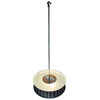 Restored Mid-Century Googie Drum Pendent Black and White Chandelier Lighting