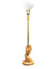 Heifetz Style Hand-Carved Torchiere Floor Lamp