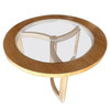Round Scandinavian Spindle Coffee Table in Oak with Glass Top