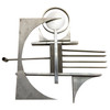 Mid-century Brutalist Free-Form Aluminum & Steel Geometric Art Wall Sculpture
