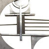 Mid-century Brutalist Free-Form Aluminum & Steel Geometric Art Wall Sculpture