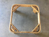Restored 5-Strand Rattan Coffee Table with Square Glass Top