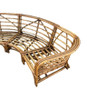 Restored Rattan Round Sectional Sofa w/ 3-Strand Waterfall Arms