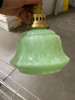 Murano Style Celedon Mint Glass Swirl Bell 2" Globe with Brass Pendent Fitter