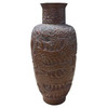 Heavy Cast Art Deco Copper Chinese Dragon Vase