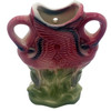 Rare Mid-century Ceramic California Pottery Tropical Flamingo Flower Wall Vase