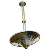 Streamline Art Deco Chrom Steel Saturn Saucer Ceiling Pendant Lamp, Pair