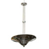 Streamline Art Deco Chrom Steel Saturn Saucer Ceiling Pendant Lamp, Pair