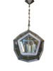 Art Deco Inspired 4-Light Custom Made Pentagon Window Chandelier
