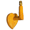 Bespoke Mid-century Split Rattan Heart Shaped Wall Sconce
