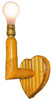 Bespoke Mid-century Split Rattan Heart Shaped Wall Sconce