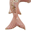 Rare Mid-century California Ceramic Pink & Gold Angel Fish Flower Wall Vase