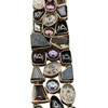 Organic Design Sterling Silver Mosaic Bracelet w/ Quartz, Ametrine, & Onyx