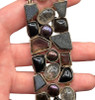 Organic Design Sterling Silver Mosaic Bracelet w/ Quartz, Ametrine, & Onyx