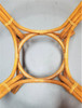 Restored 3-Strand Rattan Round Dining Table with Glass Top