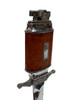 Chrome Midcentury Leather Wrapped Letter Opener Lighter