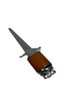 Chrome Midcentury Leather Wrapped Letter Opener Lighter
