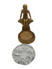 Art Deco Nude Woman Seated at Pool Bronze & Crystal Sculpter Ashtray by Nuart