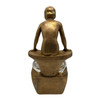 Art Deco Nude Woman Seated at Pool Bronze & Crystal Sculpter Ashtray by Nuart