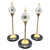 German Brass "Clear Drops" Oil Lamp Candlestick by Freddie Andersen, Set of 3