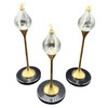 German Brass "Clear Drops" Oil Lamp Candlestick by Freddie Andersen, Set of 3