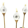 German Brass "Clear Drops" Oil Lamp Candlestick by Freddie Andersen, Set of 3