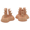Art Deco Apricot Peach Tripod Pyramid Candleholder by Fiesta Ware, Pair