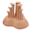 Art Deco Apricot Peach Tripod Pyramid Candleholder by Fiesta Ware, Pair