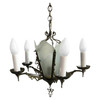 Art Deco Slat Glass Chandelier With Geometric Details